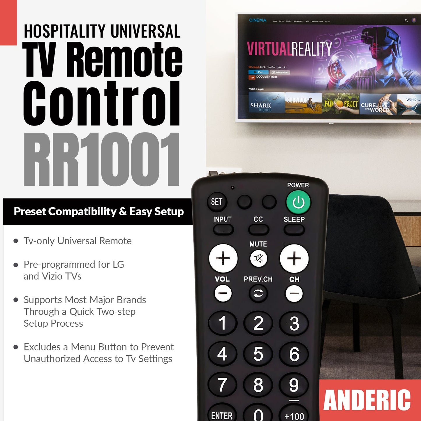 EasyView Large Button TV Remote