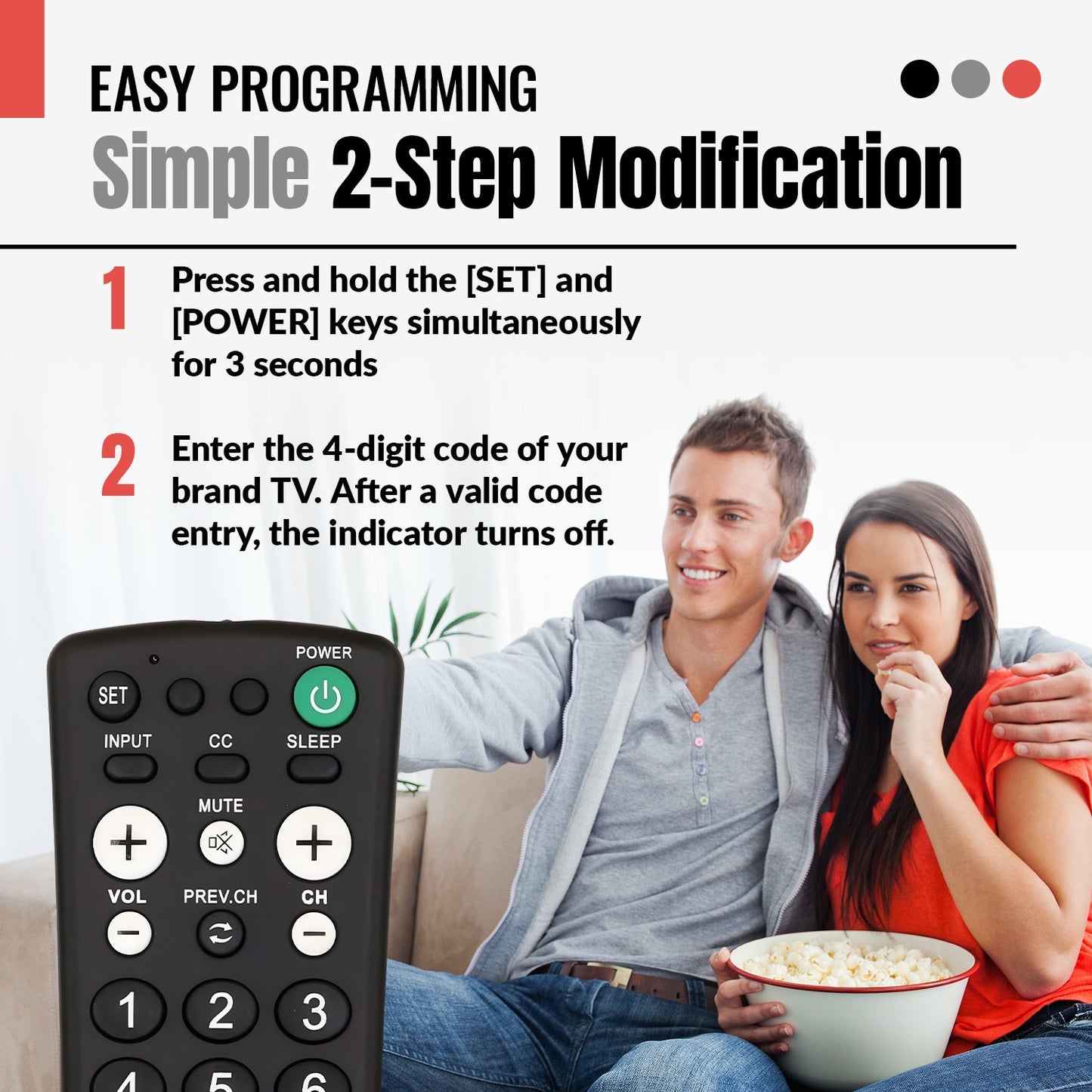 EasyView Large Button TV Remote